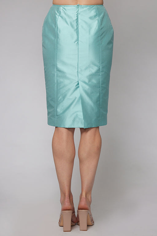Tiffany Blue Silk Classic Skirt