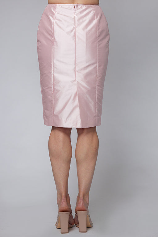 Ice Pink Classic Silk Skirt