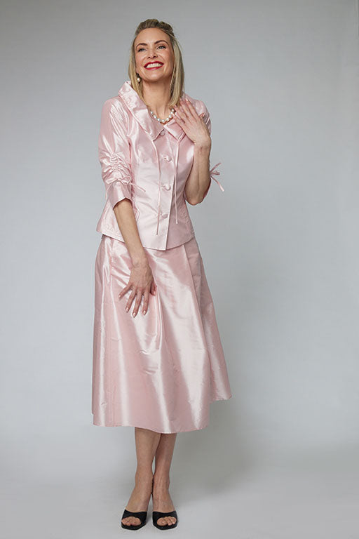 Ice Pink Silk Full Skirt