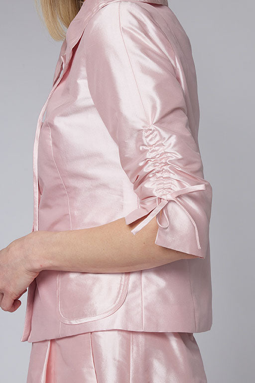 Ice Pink Silk Maya Jacket