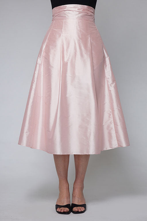 Ice Pink Silk Full Skirt