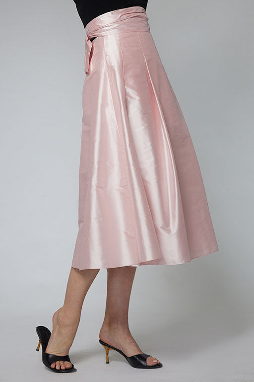 Ice Pink Silk Full Skirt