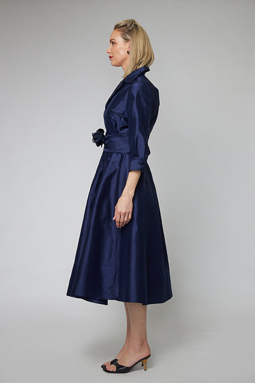 Midnight Silk Shirtmaker Dress