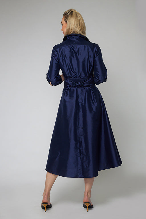 Midnight Silk Shirtmaker Dress