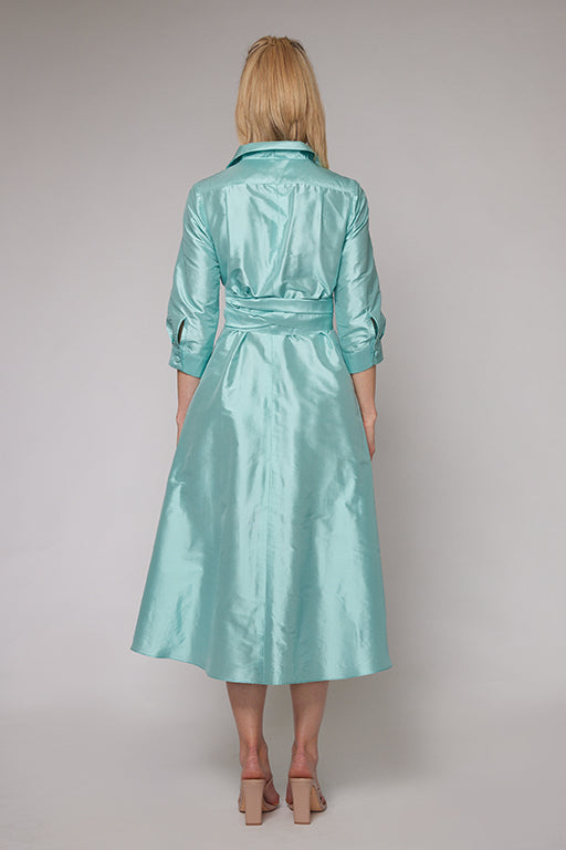 Tiffany Blue Silk Shirt Dress
