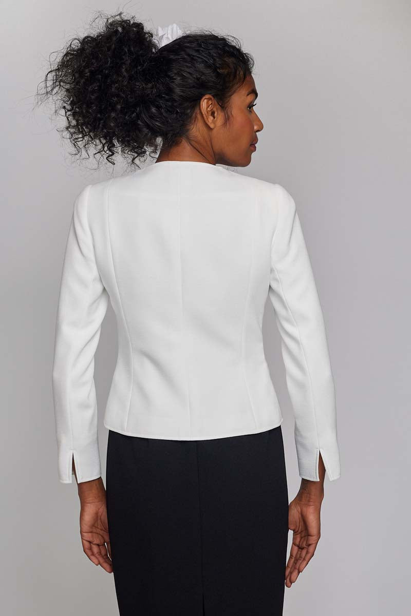 Round Neck Jacket - Ivory