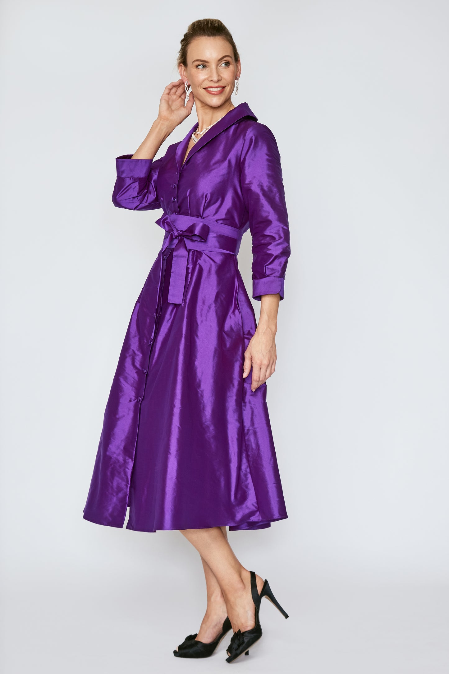 Purple Silk Grace Kelly Dress
