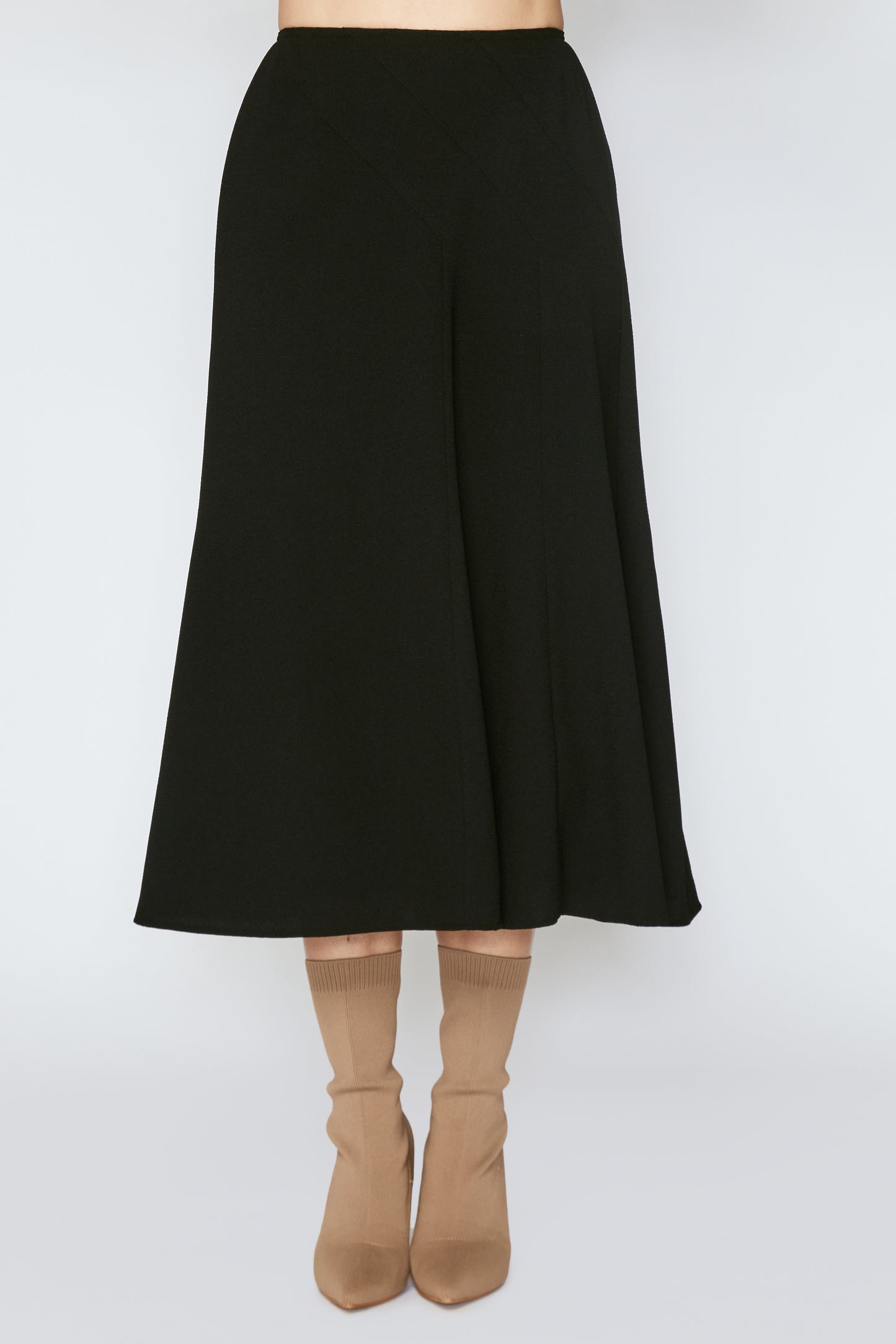 Black London Gored Skirt