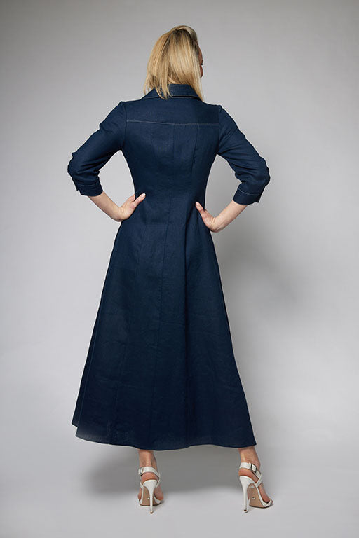 Indigo Shirtmaker Dress