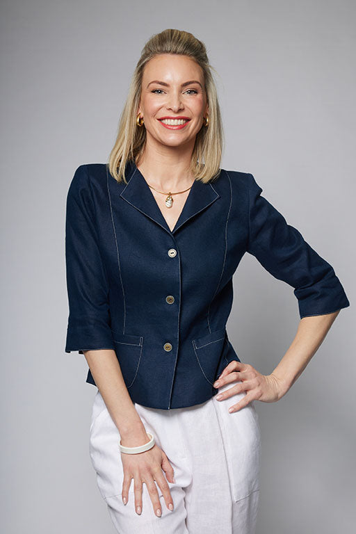 Indigo Crop Jacket