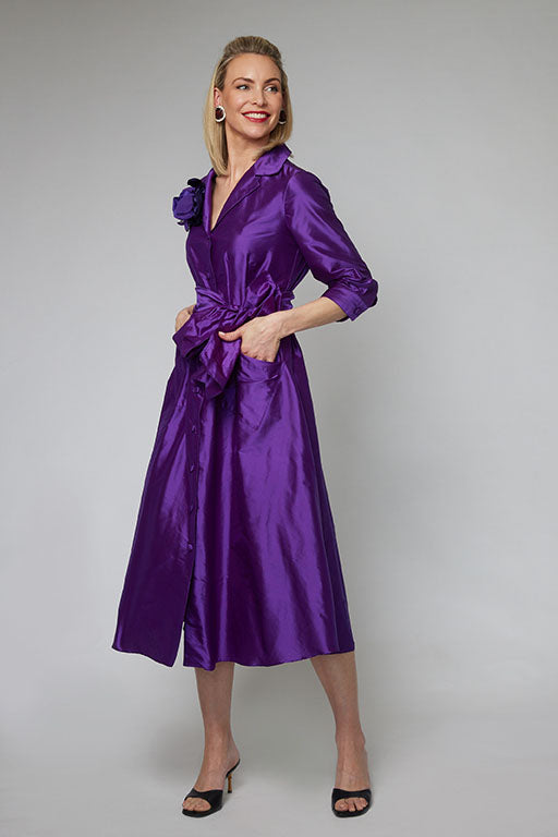 Dupion Silk Shirt Dress