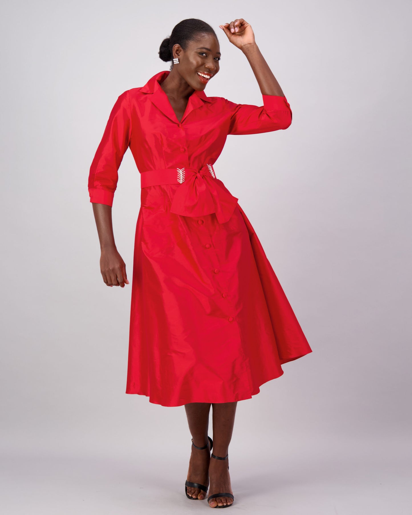 Red Regina Shirtmaker Dress